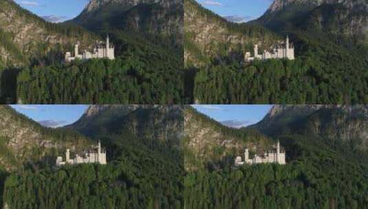航拍高山上的城堡高清在线视频素材下载