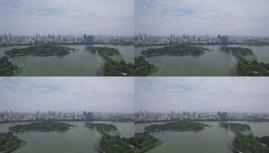 江苏南京城市大景玄武湖航拍高清在线视频素材下载