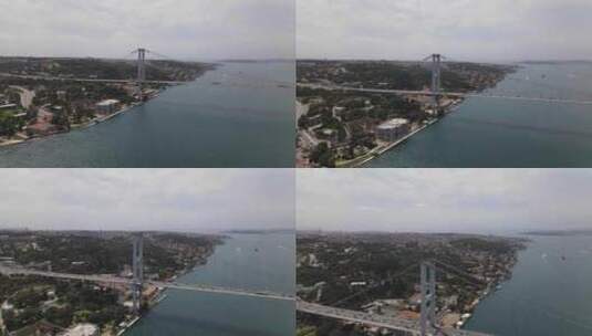 伊斯坦布尔大桥无人机高清在线视频素材下载