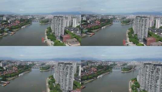 航拍福州闽江三县洲大桥高清在线视频素材下载