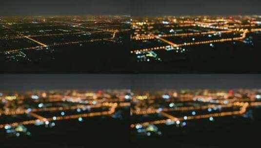 北京秋分全城夜景鸟瞰全景  4K光斑高清在线视频素材下载