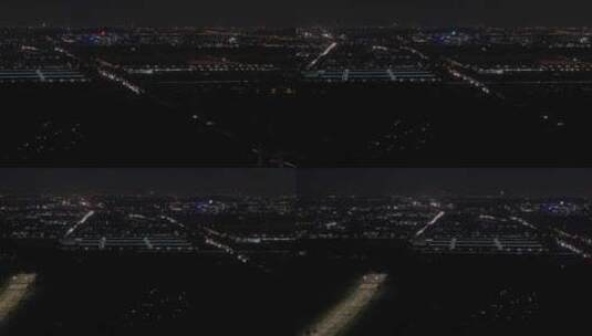 航拍上海松江高速列车高铁行驶夜景高清在线视频素材下载
