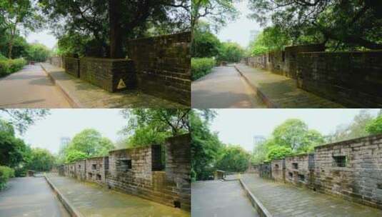 广州 越秀公园 古城墙高清在线视频素材下载