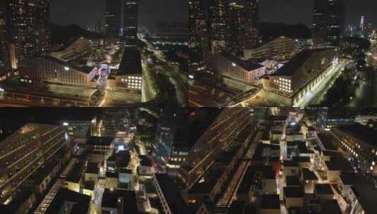 深圳深业上城夜景航拍高清在线视频素材下载