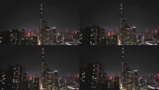深圳福田夜景航拍高清在线视频素材下载