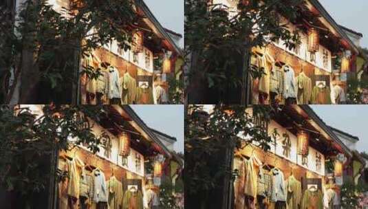 杭州历史文化街区小河直街店铺高清在线视频素材下载