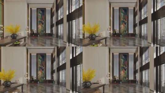【三维】中式酒店大堂高清在线视频素材下载
