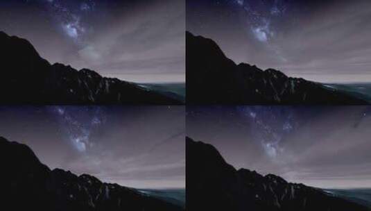 4K-意境雪山、夜晚星空延时，星星延时高清在线视频素材下载