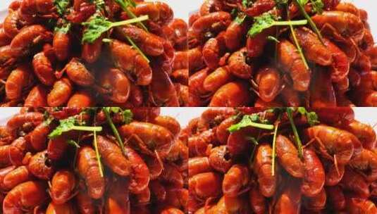 中国传统美食麻辣小龙虾高清在线视频素材下载