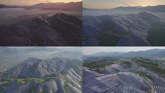 【合集】光伏基地 山顶太阳能板高清在线视频素材下载