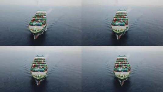 航拍集装箱船高清在线视频素材下载