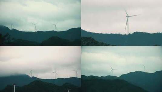 山岗上的风车4K高清在线视频素材下载