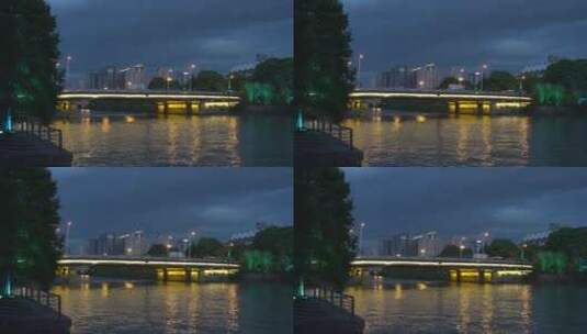 运河夜景高清在线视频素材下载