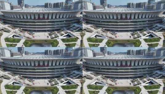 广东省广州市广州白云站火车站建筑群航拍高清在线视频素材下载
