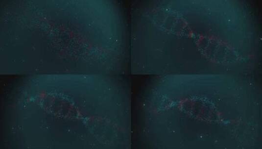 漂浮在太空中的受损DNA链的特写镜头高清在线视频素材下载