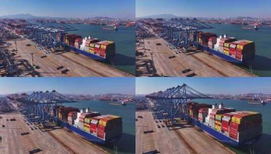 港口码头航拍高清在线视频素材下载