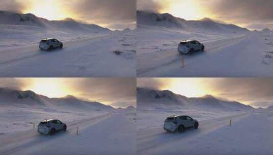雪域冰原公路自驾高清在线视频素材下载