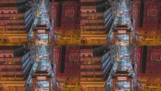 香港中国城夜景延时拍摄高清在线视频素材下载