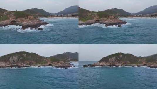 深圳海岸礁石航拍高清在线视频素材下载