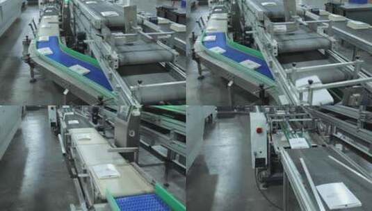 印刷厂里图书装订运送机械流水线11高清在线视频素材下载