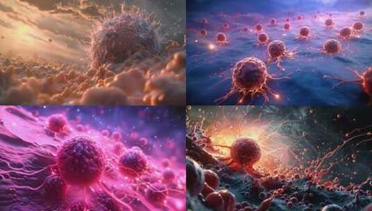 细菌病毒癌细胞肿瘤形成癌症素材原创高清在线视频素材下载