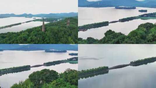 杭州西湖雷峰塔航拍高清在线视频素材下载