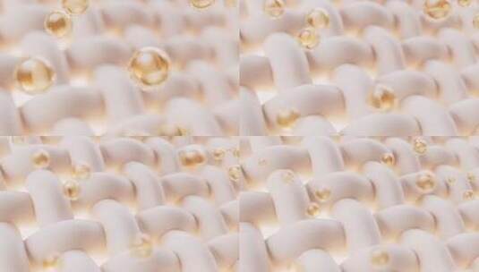编织布料与泡沫粒子3D渲染高清在线视频素材下载