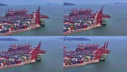 航拍深圳大湾区蛇口港港口高清在线视频素材下载