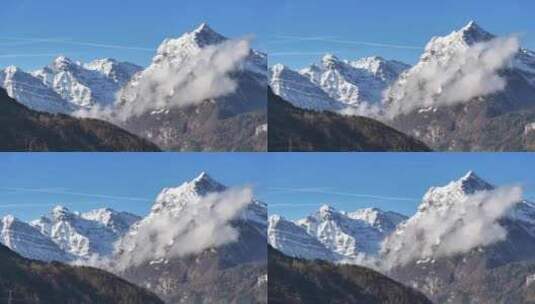 斯威格拉斯阳光明媚的蓝天下，雪山的美丽景高清在线视频素材下载