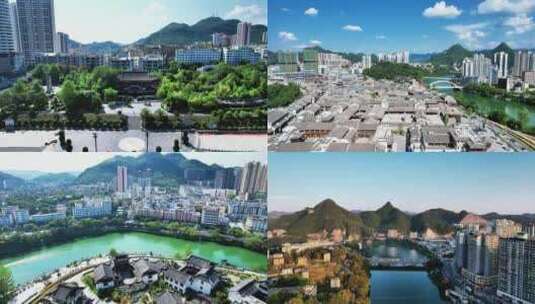 贵州铜仁城市风光航拍高清在线视频素材下载