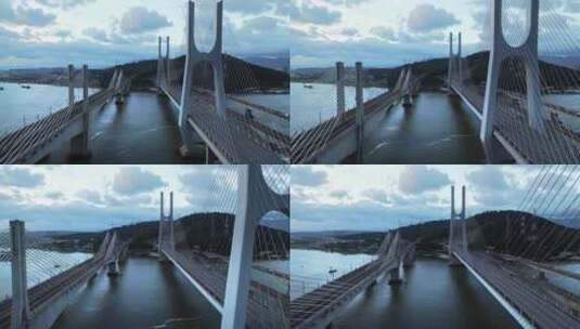 福州乌龙江大桥航拍5高清在线视频素材下载