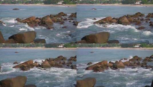 海，波浪，碰撞，岩石高清在线视频素材下载