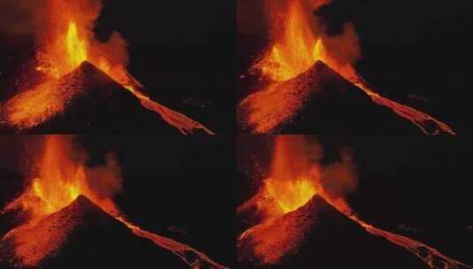 4K航拍冰岛火山喷发高清在线视频素材下载