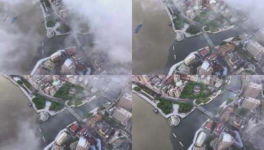 上海万国建筑群航拍高清在线视频素材下载