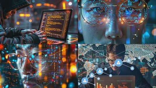 程序员编程黑客红客ai素材原创高清在线视频素材下载