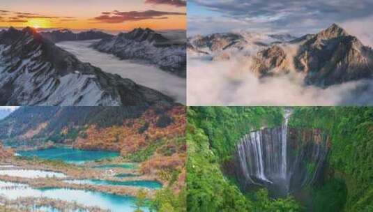 【4K可商用】美丽中国壮丽河山延时航拍高清在线视频素材下载