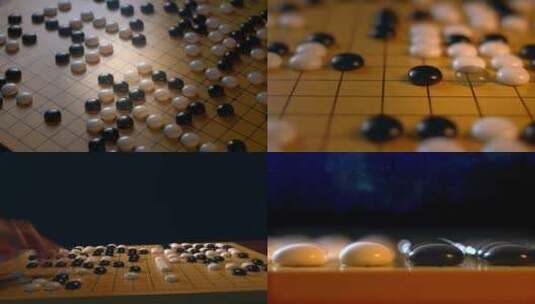 下围棋落子战略谋定而后动棋局博弈棋局人生高清在线视频素材下载