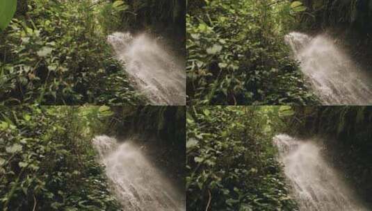 慢镜头从岩石上倾泻而下的瀑布高清在线视频素材下载