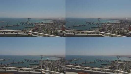 从观景台俯瞰海港中心高清在线视频素材下载