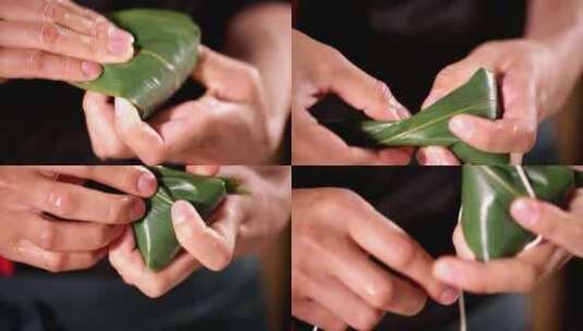 江米 糯米 包粽子 端午 粽子叶 (3)高清在线视频素材下载