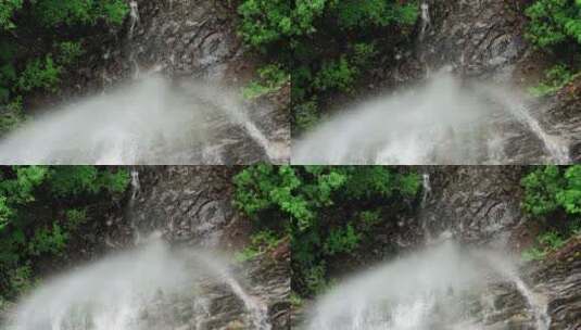 瀑布从岩石悬崖上倾泻而下高清在线视频素材下载