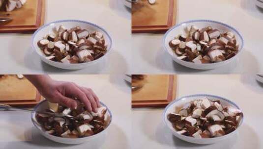 厨师切香菇 (5)高清在线视频素材下载