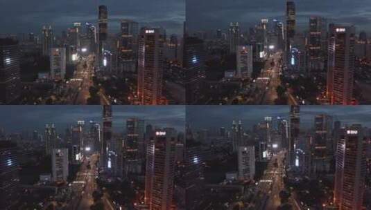 城市夜晚的摩天大楼高清在线视频素材下载