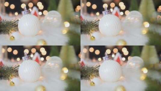 圣诞节白色装饰品高清在线视频素材下载