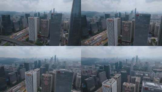 深圳金地中心天元大厦周围高楼建筑群航拍高清在线视频素材下载