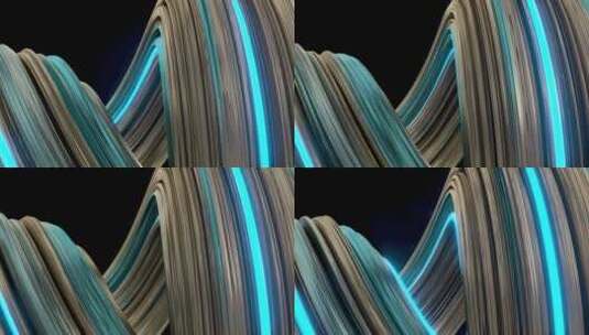 流动渐变的金属物体 3D渲染高清在线视频素材下载