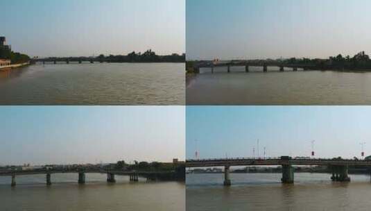 4k广东东江珠江河水视频水面桥梁城镇高清在线视频素材下载
