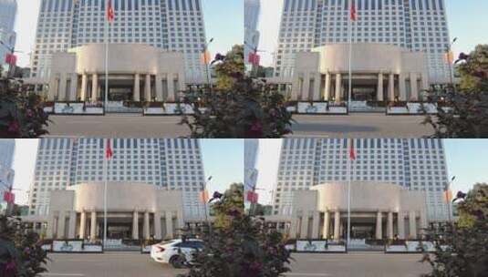 上海市人民广场政府大楼4K实拍高清在线视频素材下载