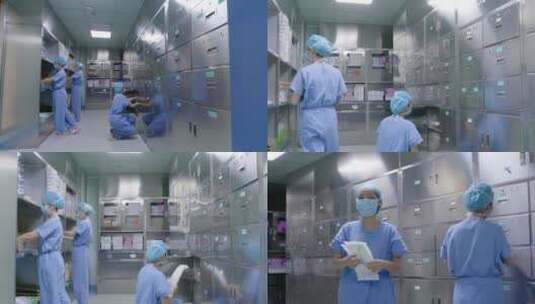 医院无菌器械室医院消毒供应中心手术室仓库高清在线视频素材下载