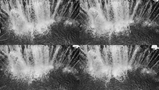 4K超清长白山清澈溪流瀑布水源俯拍慢动作高清在线视频素材下载